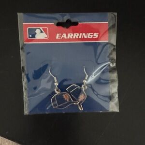 MLB NY Mets Blue and Silver Cap Earrings